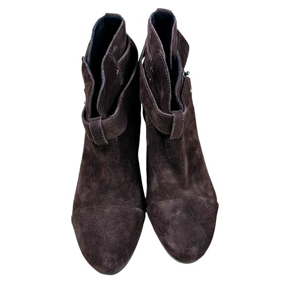 Rag & Bone NWOB Harrow Brown Suede Bootie Size 38.5 (US 8.5) Slip On Wrap Strap - Picture 5 of 8